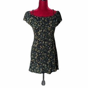 Mossimo Off the Shoulder Navy Floral Dress Size XSmall